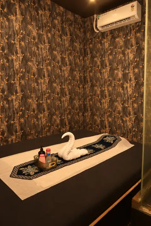 Private air-conditioned massage room at Anantram Spa